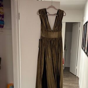 bebe Gold and Black Maxi Dress